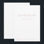 Rose Gold Idyllic Stylish Wedding Words of Wisdom  Advice Card<br><div class="desc">This rose gold idyllic stylish wedding words of wisdom advice card is perfect for a rustic wedding. The simple and elegant design features classic and fancy script typography in rose gold. These cards are perfect for a wedding, bridal shower, baby shower, graduation party & more. Personalise the cards with the...</div>