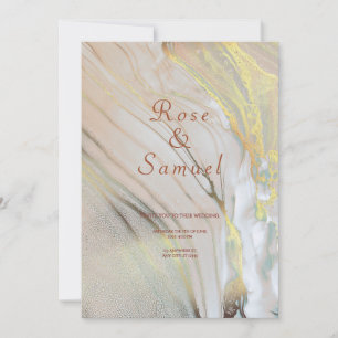 Rose Gold Ink Aesthetic Chic Wedding Invitation