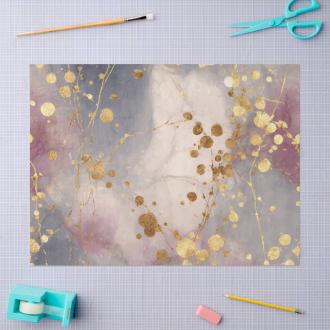 Rose Gold Ink Splash Background Tissue Paper (Craft)