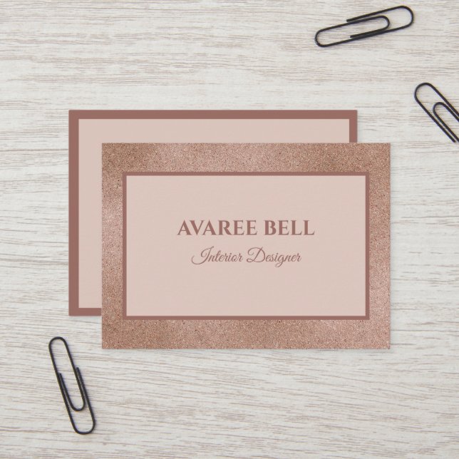 Rose Gold Interior Designer Business Card (Front/Back In Situ)