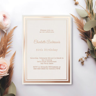 Rose gold ivory simple luxury birthday