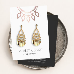 Rose Gold Jewellery Logo Earring Display Card