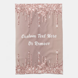 Rose Gold Kitchen Towel - Custom Text