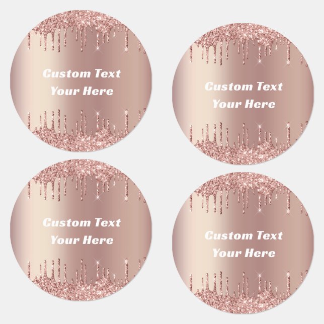 Rose Gold Labels with Your Custom Text Name (Group)