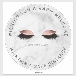 Rose Gold Lash Salon Distancing Floor Marker