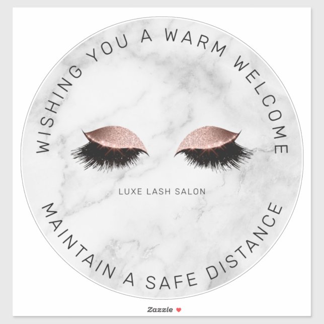 Rose Gold Lash Salon Distancing Floor Marker (Sheet)