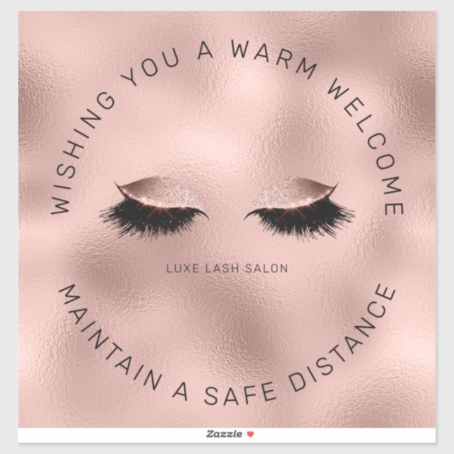 Rose Gold Lash Salon Distancing Floor Marker (Sheet)