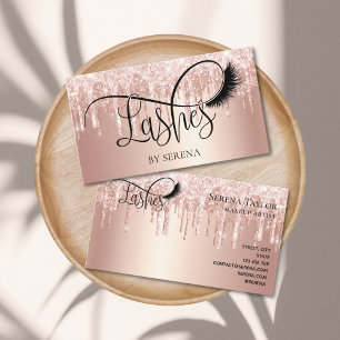 Rose Gold Lashes Beauty Makeup Artist Holo Foil Business Card