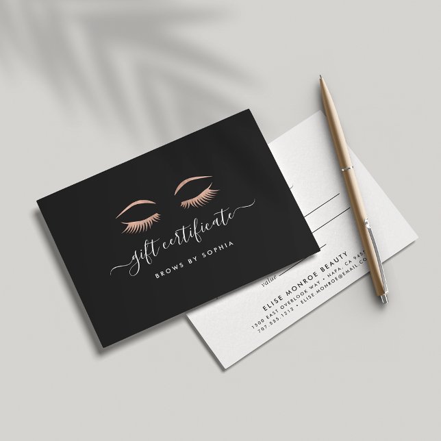 Rose Gold Lashes & Brows | Gift Certificate Card (Creator Uploaded)