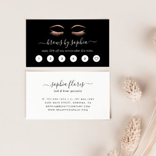 Rose Gold Lashes & Brows Loyalty Cards