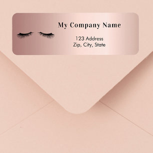 Rose gold lashes business return address