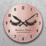 Rose Gold Lashes Makeup Artist Beauty Salon<br><div class="desc">Lashes Makeup Artist Rose Gold Beauty Salon Clocks.</div>