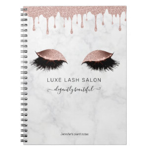 Rose Gold Lashes Salon Client Notebook