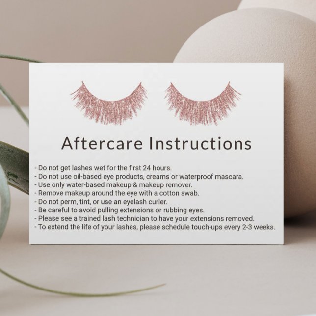 Rose Gold Lashes Salon Minimalist Aftercare (Creator Uploaded)