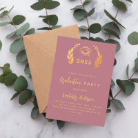Rose gold laurel wreath 2025 Graduation Party