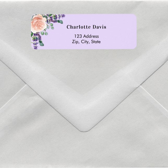 Rose gold lavender violet florals return address  (Creator Uploaded)