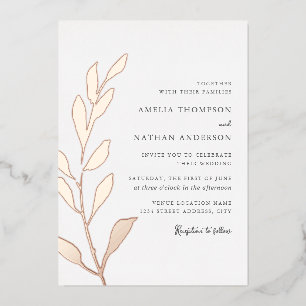Rose Gold Leaf Elegant Wedding