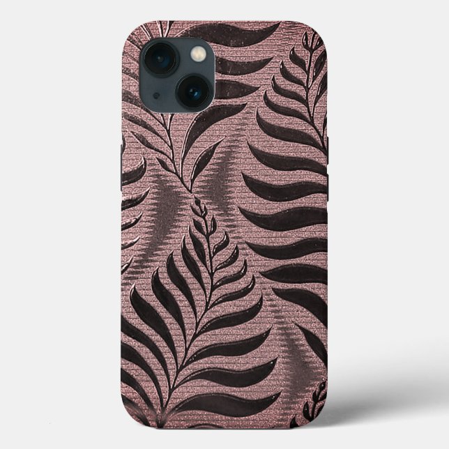 Rose Gold Leaf Motif Case-Mate iPhone Case (Back)