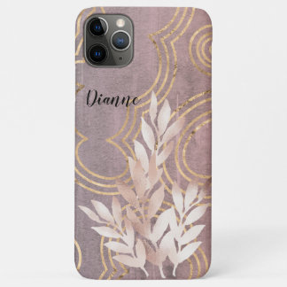 Rose Gold Leaf Spray on Golden Clouds Customise It Case-Mate iPhone Case