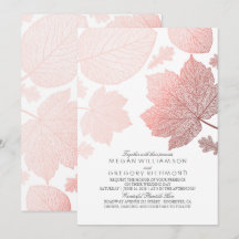 Rose Gold Leaves Elegant White Fall Wedding