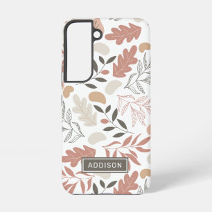 Rose Gold Leaves Personalised Name Template Samsung Galaxy Case