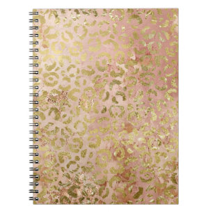 Rose Gold Leopard Print Notebook