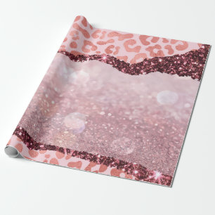 Rose Gold Leopard Print Wrapping Paper
