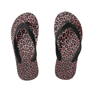 Rose Gold Leopard Skin Kid's Jandals