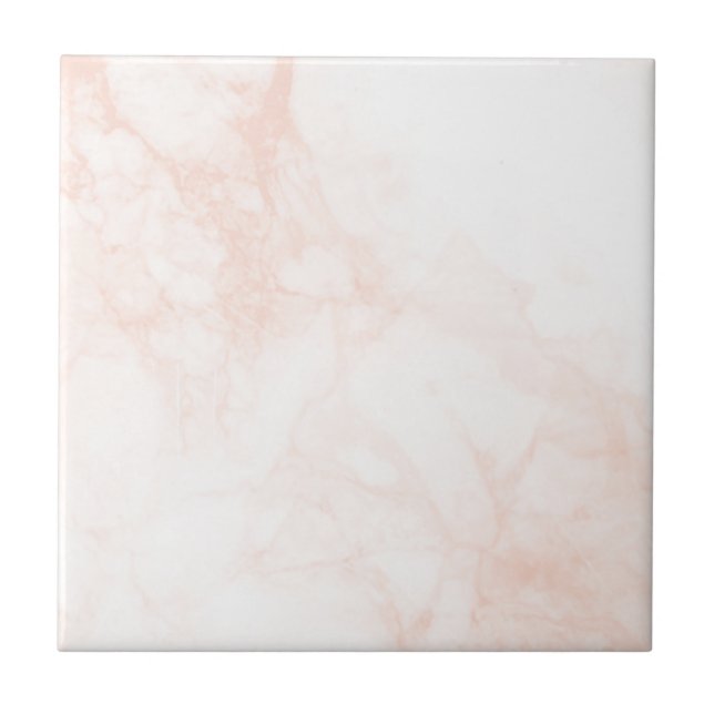 Rose Gold light pink marble texture  Tile (Front)