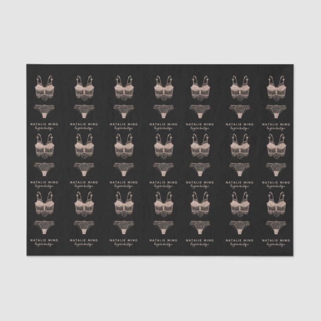 Rose Gold Lingerie Boutique Logo Tissue Paper (Front)