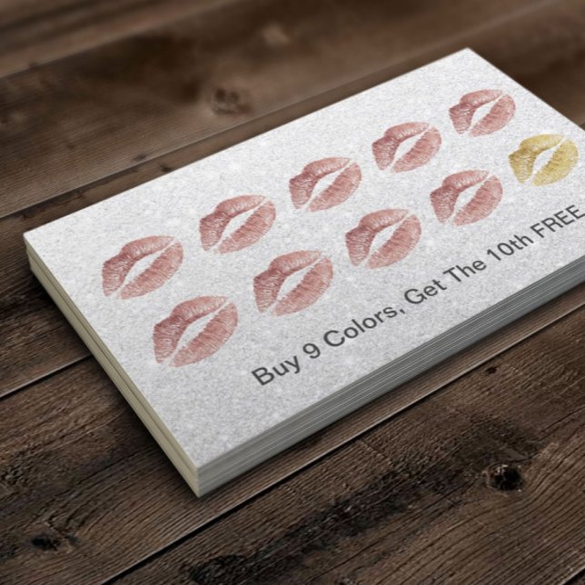Rose Gold Lips Makeup Artist Beauty Salon Loyalty Card (Creator Uploaded)