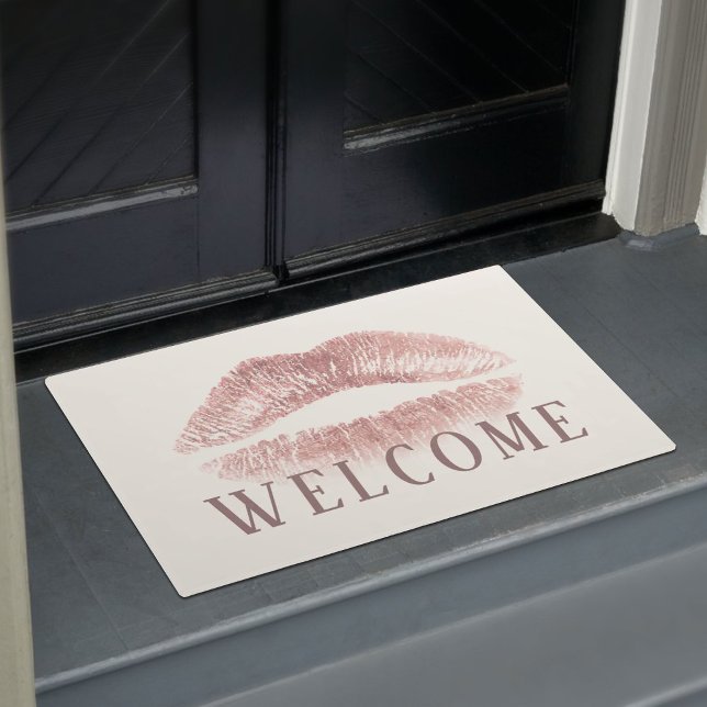 Rose Gold Lips Makeup Artist Beauty Salon Welcome Doormat (Creator Uploaded)