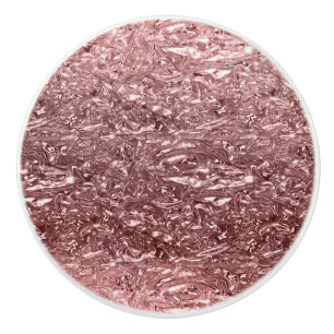 Rose Gold Liquid Chrome Metallic Chic Glam Ceramic Knob