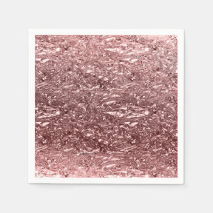 Rose Gold Liquid Chrome Metallic Glam Party Napkin