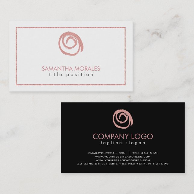 Rose Gold Logo Business Card (Front/Back)