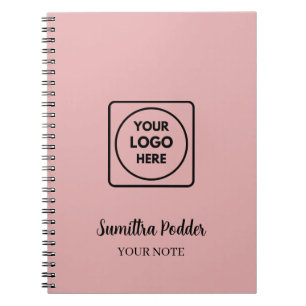 Rose Gold Logo Elegant Meeting Branding notebook