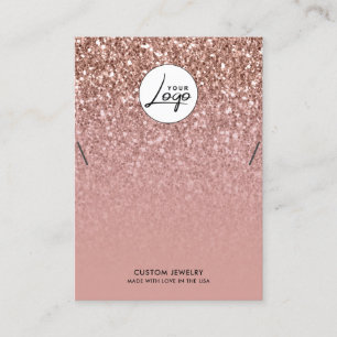 Rose Gold Logo Necklace Bracelet Display Card