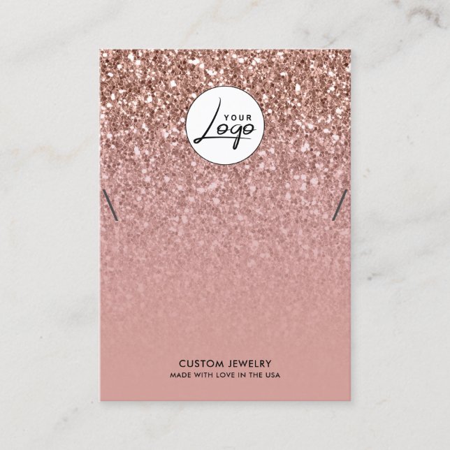Rose Gold Logo Necklace Bracelet Display Card (Front)