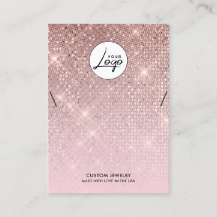 Rose Gold Logo Necklace Bracelet Display Card