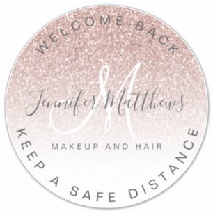 Rose Gold Logo Salon COVID Safety Social Distance