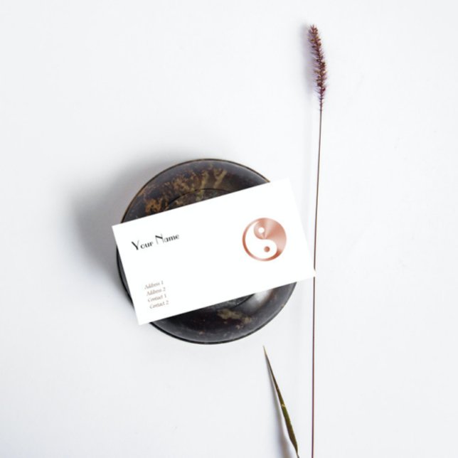 Rose gold look yin yang business card (Creator Uploaded)