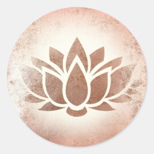 rose gold lotus flower classic round sticker