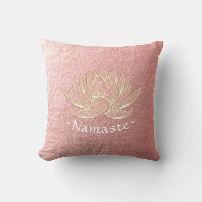 Rose Gold Lotus Yoga Studio Meditation Instructor Cushion (Front)