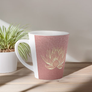 Rose Gold Lotus Yoga Studio Meditation Instructor Latte Mug