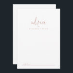 Rose Gold Love Fancy Script Wedding Advice Card<br><div class="desc">This rose gold love fancy script wedding advice card is perfect for a rustic wedding. The simple and elegant design features classic and fancy script typography in rose gold. These cards are perfect for a wedding, bridal shower, baby shower, graduation party & more. Personalise the cards with the names of...</div>