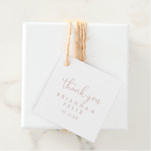 Rose Gold Love Fancy Script Wedding   Favour Tags