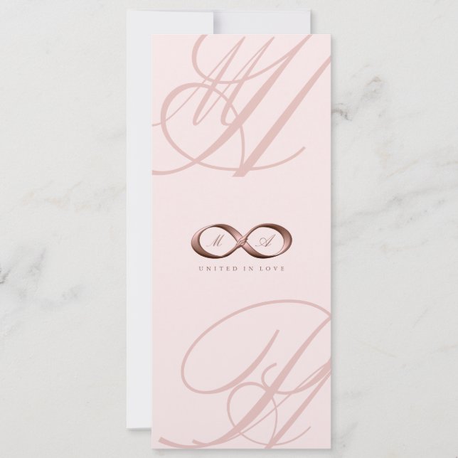 Rose Gold Love Infinity Hand Clasp Wedding Invite (Front)