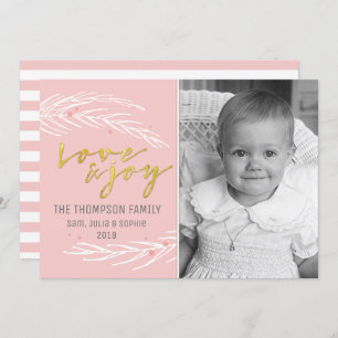 Rose Gold Love & Joy Modern Holiday