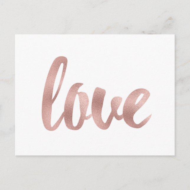 Rose gold love postcards (Front)