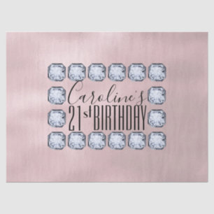 Rose Gold luxury Glass Texture Birthday Tissue Paper